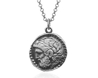 Zeus Silver Coin Necklace – Power of the Gods, Legacy of Kings