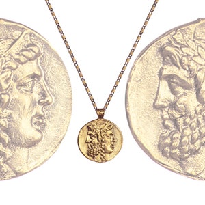 Personalized | Zeus and Hera Janiform Necklace | Museum Quality Replica of an Ancient Coin