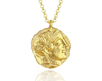 Silver Athena and Owl Necklace | Museum Quality Replica of an Ancient Greek Coin