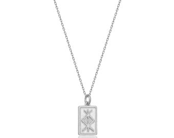 Silver Bind Rune Necklace | Protection, Courage, Health