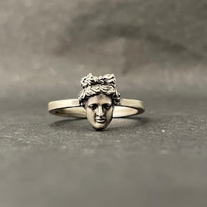 Apollo Sculptural Ring – 925 Sterling Silver, Ancient Greek God of Music & Sun, Classical Revival Jewelry