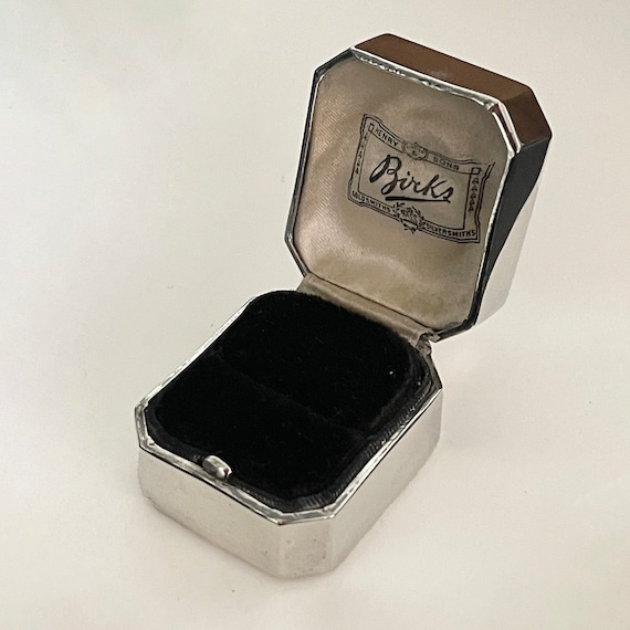 Birks Antique Sterling Octagonal Ring Box 1910-19… - image 6