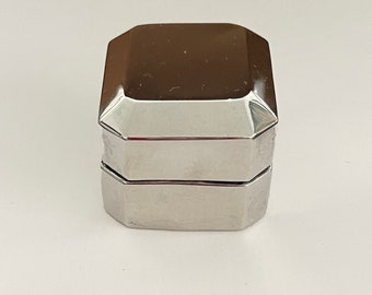 Caja de anillos octogonal de ley antigua Birks 1910-1920