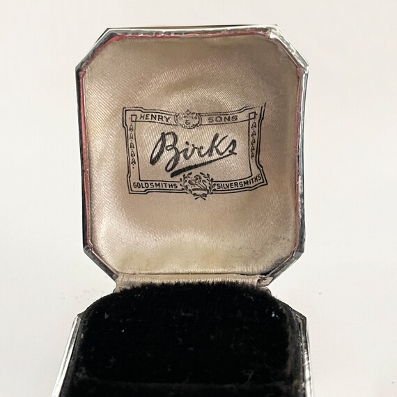Birks Antique Sterling Octagonal Ring Box 1910-19… - image 5