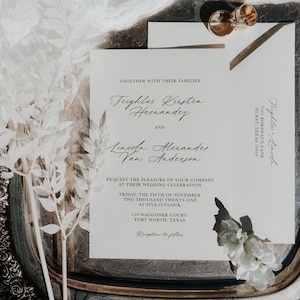 Black Formal Thermography Invitation Suite