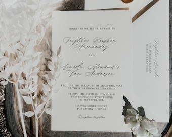 Black Formal Thermography Invitation Suite
