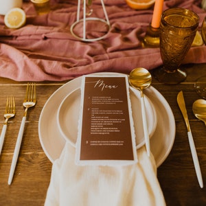 Menu weselne z terakoty z białym brzegiem, zestaw 25 szt.