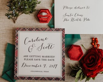 Karty Save the Date w kratkę, zestaw 25 sztuk