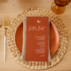 Menu weselne z terakoty, zestaw 25 sztuk