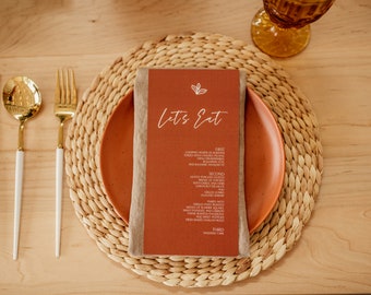 Menu weselne z terakoty, zestaw 25 sztuk