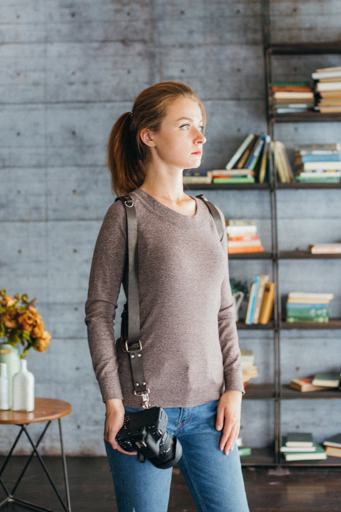 Shoulder Leather Camera Strap, Leather Camera Strap, Single Leather