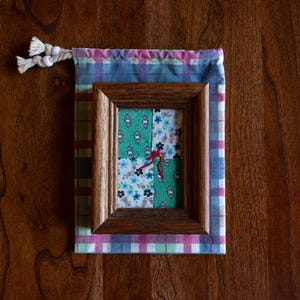 Framed Patchwork - No. 2 // upcycled patchwork art, quilted artwork, framed quilt scrap