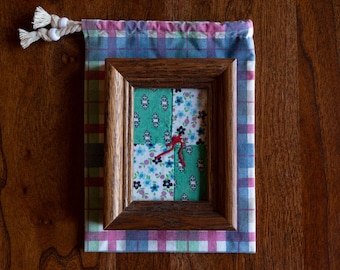 Framed Patchwork - No. 2 // upcycled patchwork art, quilted artwork, framed quilt scrap