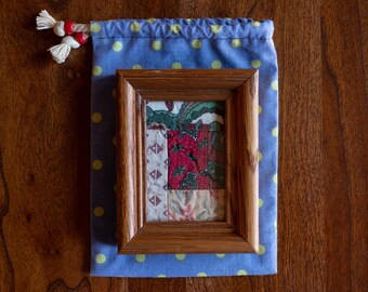 Framed Patchwork - No. 3 // upcycled patchwork art, quilted artwork, framed quilt scrap