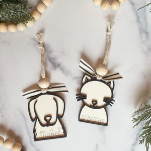 Personalized Pet Wood Ornament, Cat Lover Gift, Dog Lover Gift, Personalized Pet Gift, Dog Gift, Pet Ornament, Christmas Pet Lover Gift