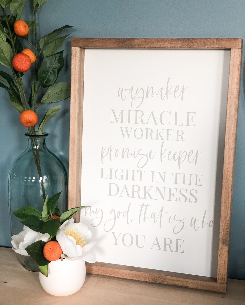 Way Maker Signs Waymaker Sign| Inspirational Framed Sign| My God| Christian Wall Decor ...