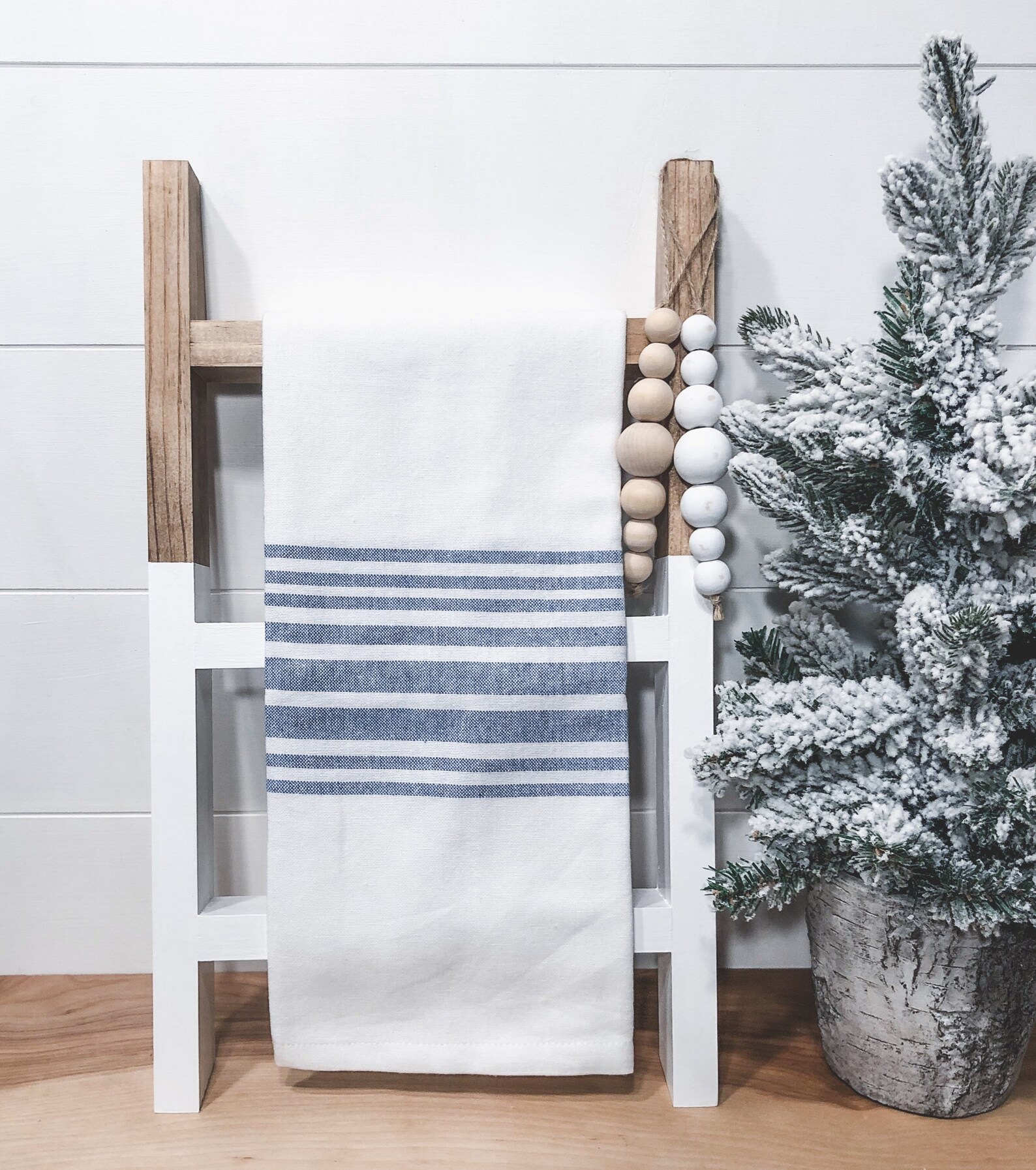 Dipped Tea Towel Ladder White Kitchen Boho Decor Modern Etsy