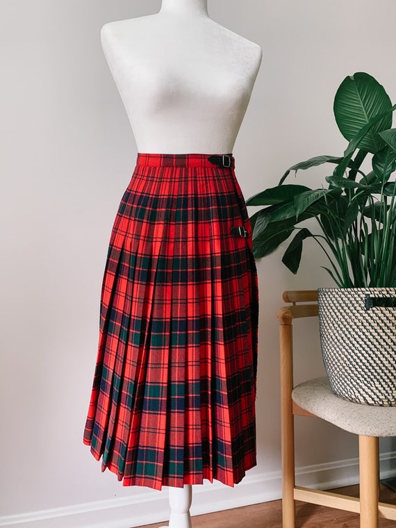 Vintage tartan midi skirt