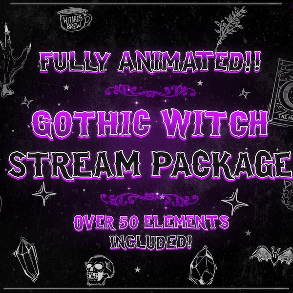 Halloween stream Package Gothic witch twitch overlay Animated twitch stream package Halloween stream overlay