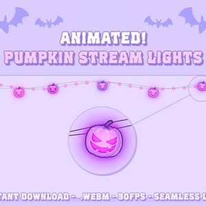 Cute Animated Pumpkin Lights | Halloween stream decoration | Spooky cute stream overlay | Stream lights
