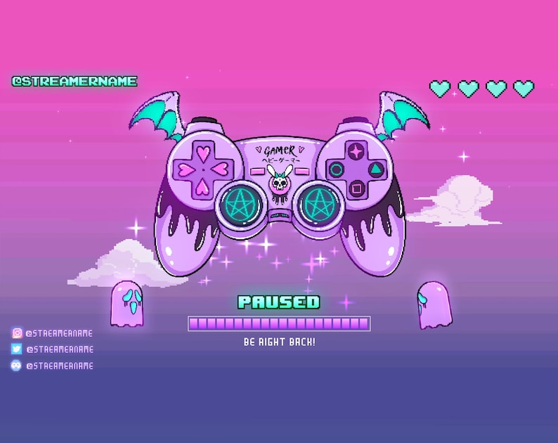 Kawaii Twitch loading screen Spooky Cute Animated Spooky Cute Twitch screens Animated Twitch stream screens Pastel Goth