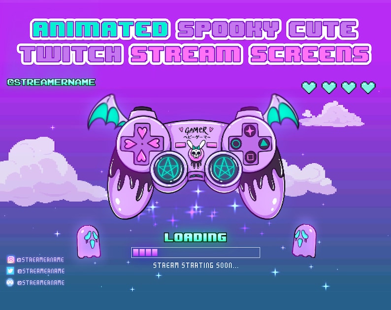 Animated TWITCH screens [Spooky cute] Pixel art в 2020 г