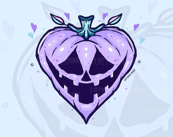 Imágenes prediseñadas de calabaza gótica pastel / PNG de Halloween espeluznante y adorable