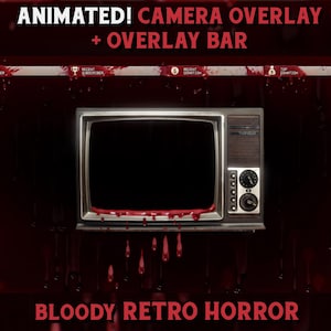 Animated Horror twitch Camera overlay Retro Horror movie halloween stream overlay for twitch
