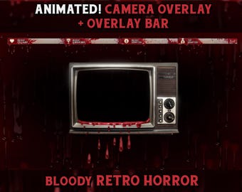 Animated Horror twitch Camera overlay Retro Horror movie halloween stream overlay for twitch