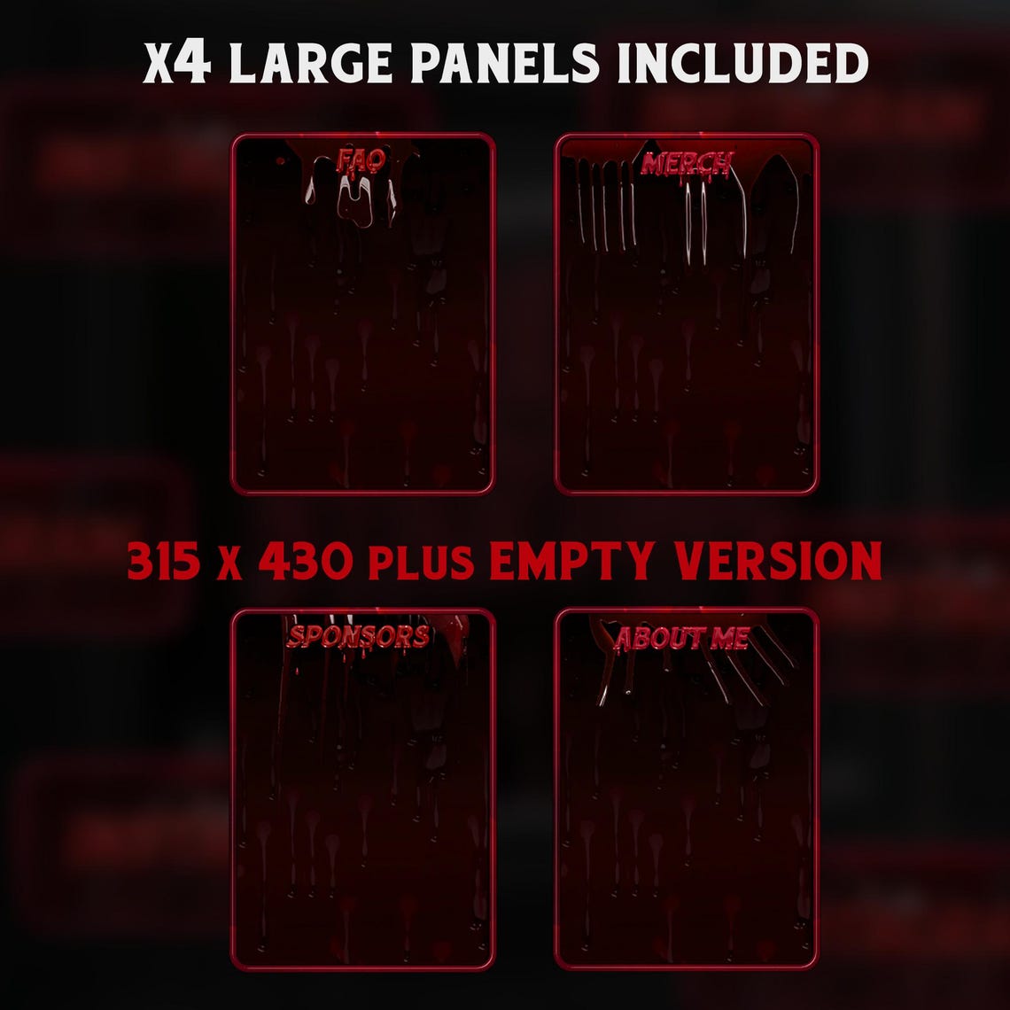 Bloody Horror Twitch Panels - Horror Stream Panels - Etsy