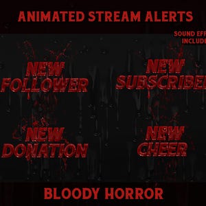 Animated Horror Stream Alerts, Twitch Alerts, Halloween, Horror Alerts for Twitch