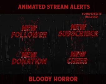 Animated Horror Stream Alerts, Twitch Alerts, Halloween, Horror Alerts for Twitch
