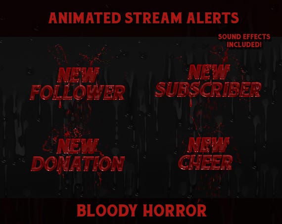 Animated Horror Stream Alerts, Twitch Alerts, Halloween, Horror Alerts for Twitch