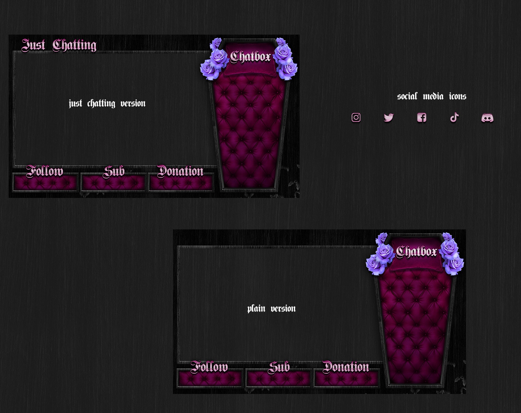 Animated Gothic Vampire Stream Overlay Just chatting overlay Etsy