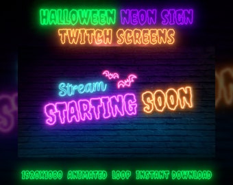 Animated Halloween twitch screens Neon halloween loading screens for twitch