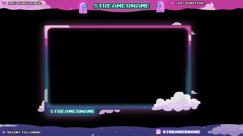 Animated Spooky Cute Twitch Stream Overlay Pastel Goth - Etsy