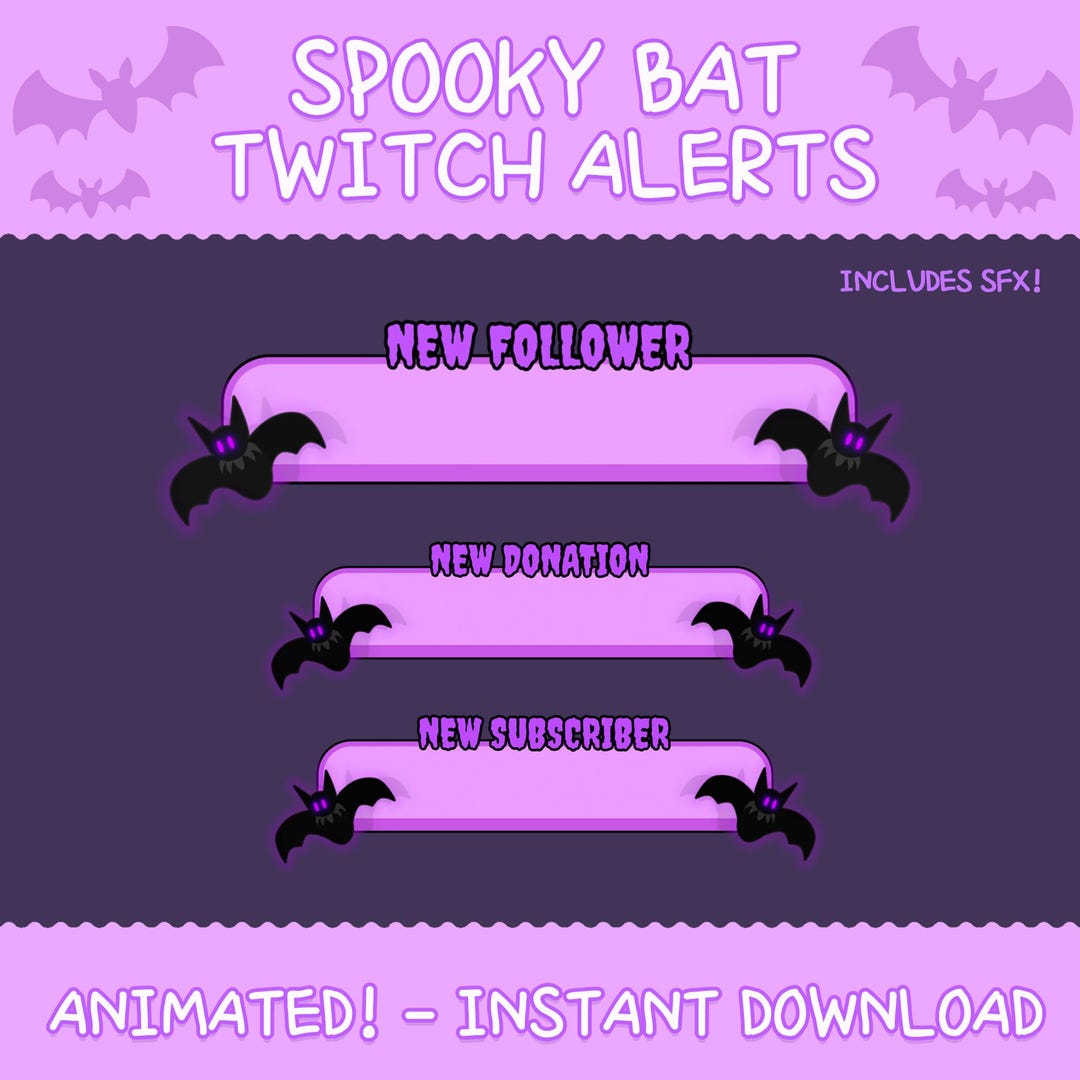 Halloween Bat Stream Alerts - Spooky Twitch Alerts - Etsy