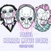 Horror movie icons printable clipart pack | Fan art | Penny wise clip art | Jason clipart | Jigsaw clipart | Horror printables