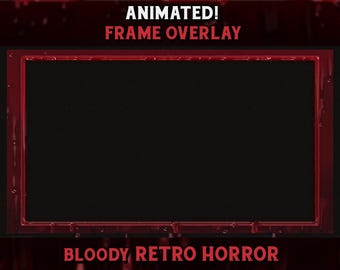 Animated Horror twitch screen overlay Retro Horror movie halloween overlay for twitch