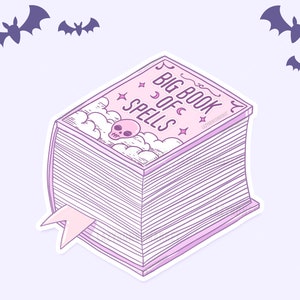 Spell book Printable Die Cut | Spell book Digital planner die cut | Witchy pastel clipart | Pastel Goth Printable die cut