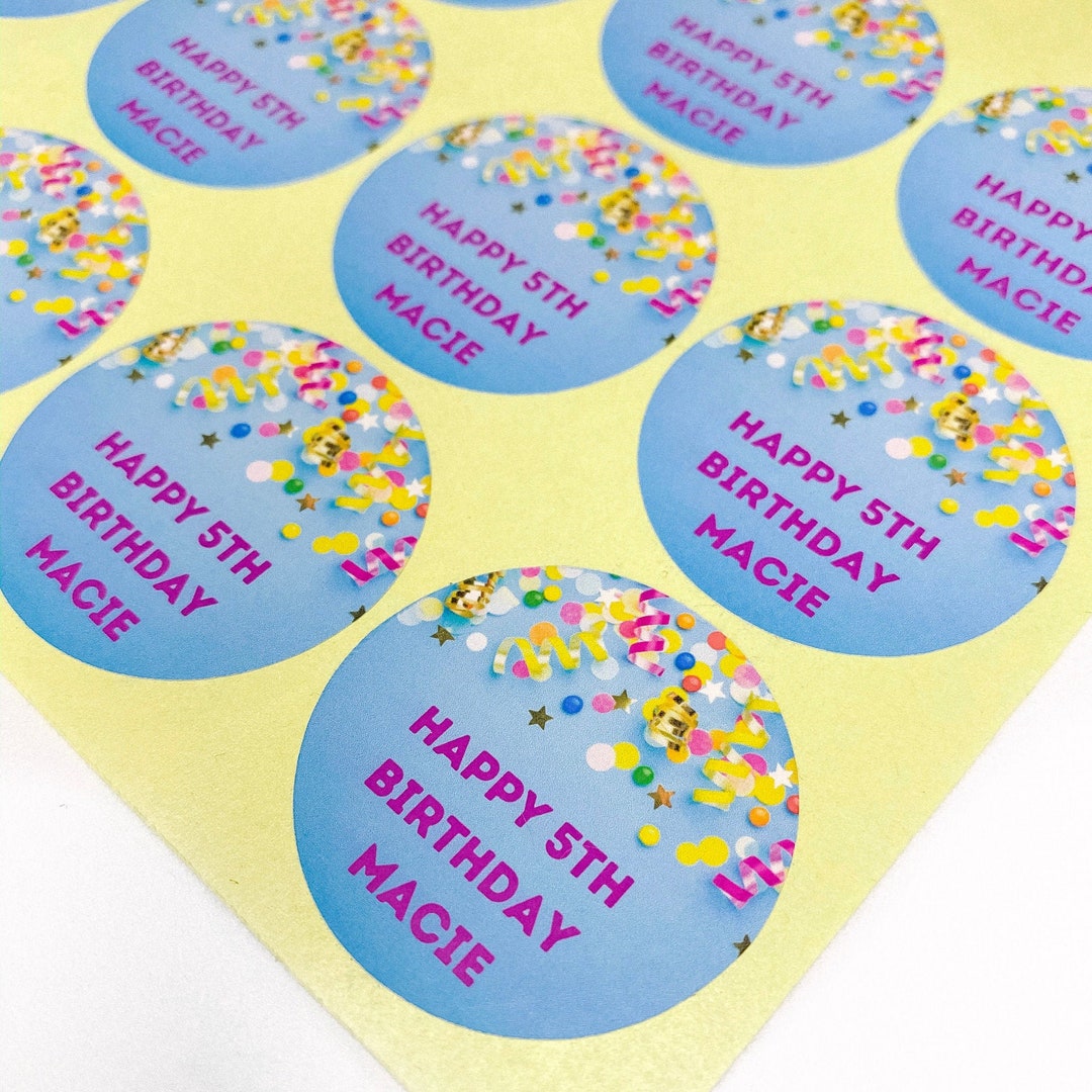 Birthday Stickers Personalised Birthday Stickers Etsy