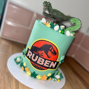 Jurassic Park Edible Cake Topper, Jurassic Park, Personalised Jurassic Park Logo, Edible Cake Decoration, Edible Cake Topper, Edibles