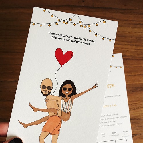 Quirky Personalised Wedding Invitations With Custom Etsy