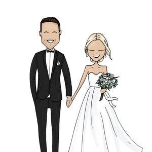 Hand drawn wedding portrait illustration