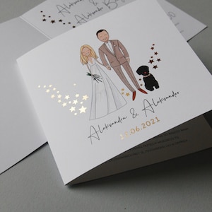 Wedding invites, personalised wedding invitation, illustrated wedding invites, personalised couple portrait