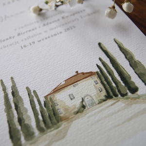 Wedding Invitations Watercolour Venue  Venue Illustration  Venue Painting Wedding  Venue Watercolour Invite