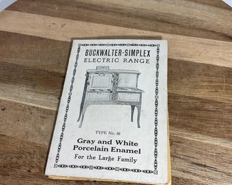Buckwalter-Simplex Electric Range Advertising Sewing Booklet 1920s (TR)