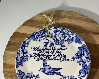 Royal Crownford Ironstone 5.75” Blue and White Plate “Think of Me” (4)