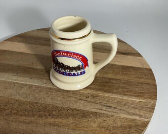 Jarra pequeña de cerámica Budweiser Clydesdale de 3 pulgadas, fabricada en EE. UU. (BB)