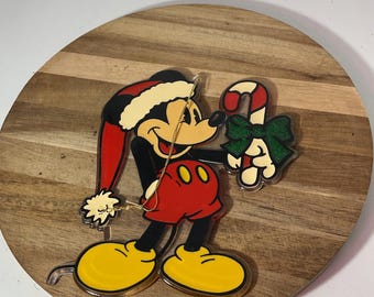 Walt Disney Productions Acrylic Mickey Mouse Ornament 6” x 5” (7)